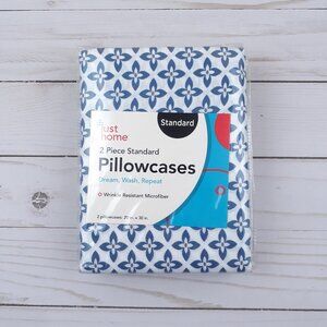 Just Home Pillow Cases Standard Blue Pinwheel Set of 2